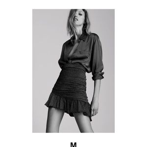 New Zara Ruched Sparkly Asymmetric Skirt M